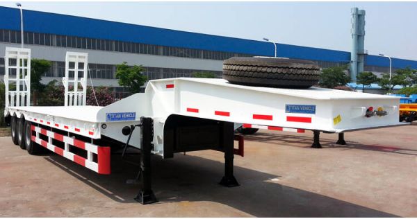 60ton load low bed semi trailer price is 14000USD