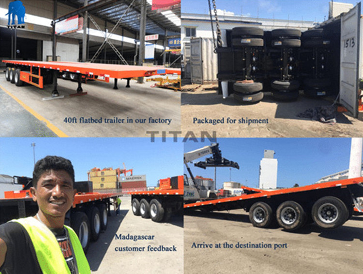 3 Axles 40FT Container Flatbed Trailer 