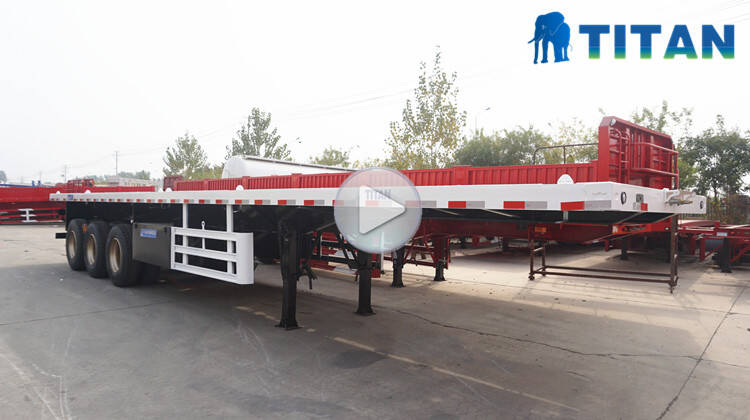 Tri Axle 40 Foot Container Flat Bed Truck Trailer for Sale