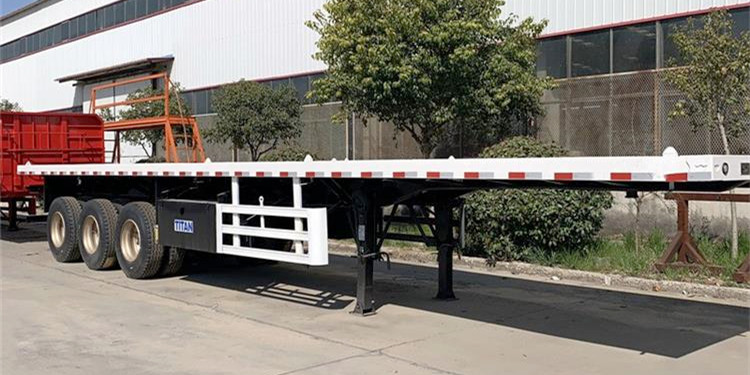 Tri Axle 40 Foot Container Flat Bed Truck Trailer for Sale