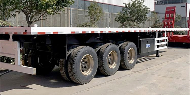 Tri Axle 40 Foot Container Flat Bed Truck Trailer for Sale