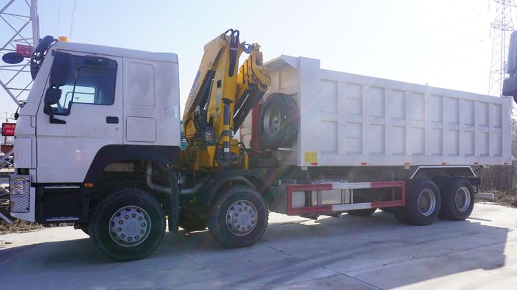 SINOTRUK HOWO 6x4 Dump Boom Truck 371HP With Crane for Sale In Nigeria