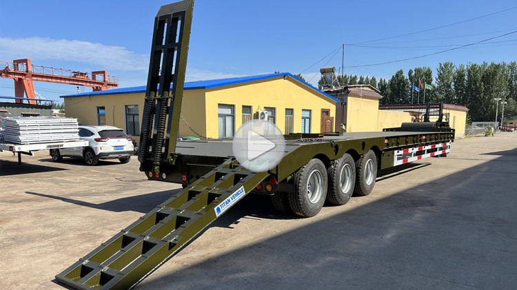 Tri Axle 60 Ton Low Bed Truck Trailer for Sale - Howo Sinotruk