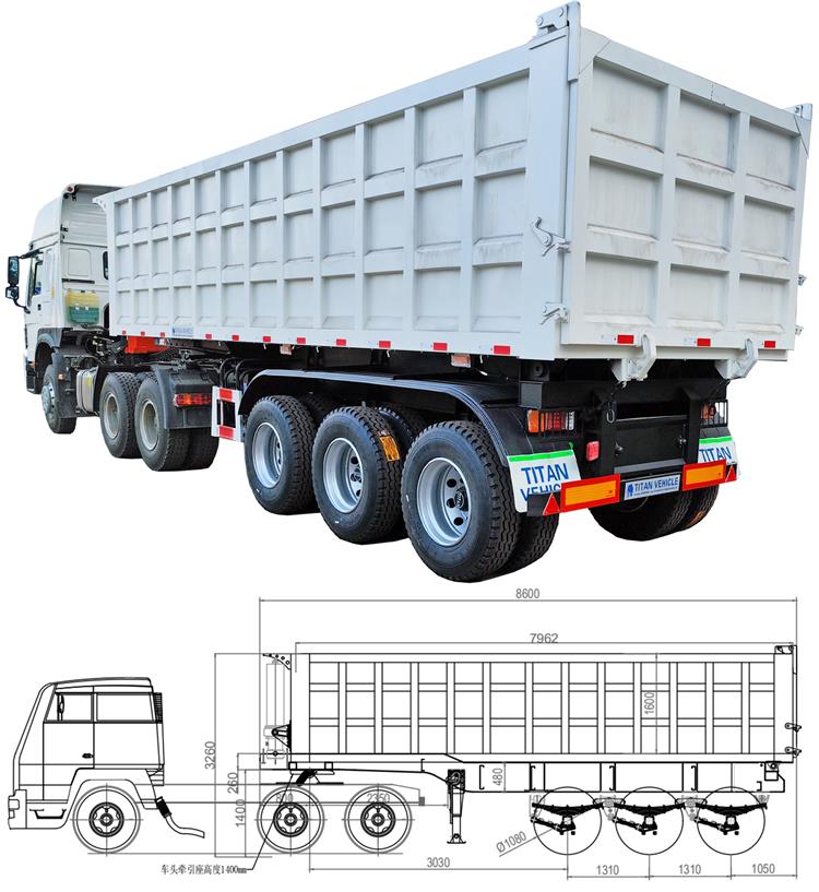 3 Axle Tractor Tipper Trailer for Sale Manufacturer In Tanzania