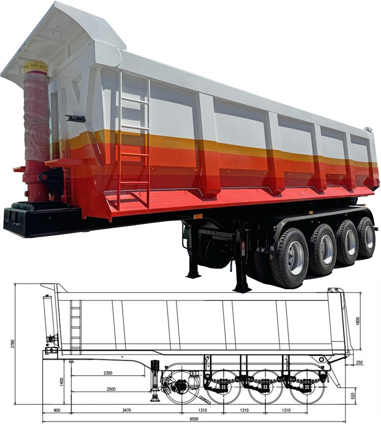 4 Axle New Hydraulic Tipper Semi Trailer for Sale In Trinidad