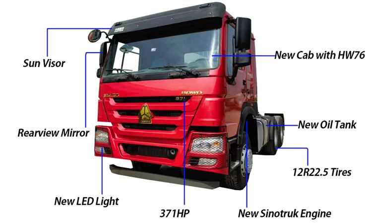 Second Hand Howo Truck Head with HW76 Euro 2 for Sale In Zimbabwe