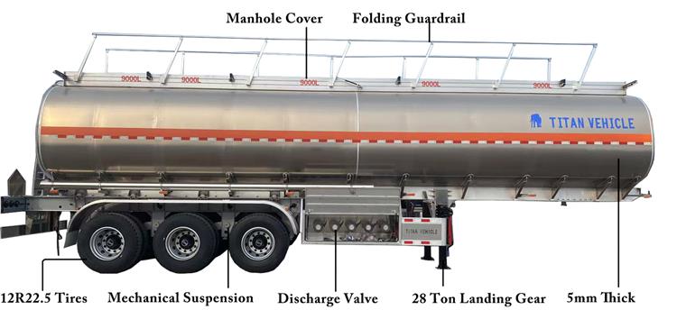 3 Axle 45000 Liters Aluminum Tanker Trailer for Sale In Jamaica