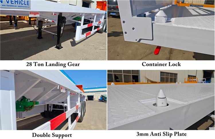 Triple Axle Shipping Flatbed Container Trailer for Sale In Saudi Arabia