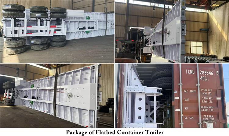 Triple Axle Shipping Flatbed Container Trailer for Sale In Saudi Arabia
