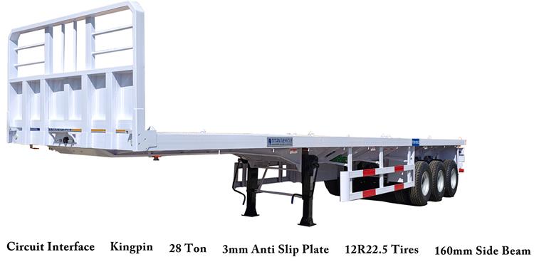 Triple Axle Shipping Flatbed Container Trailer for Sale In Saudi Arabia