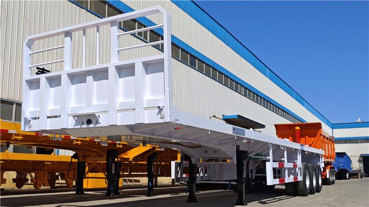 Triple Axle Shipping Flatbed Container Trailer for Sale In Saudi Arabia