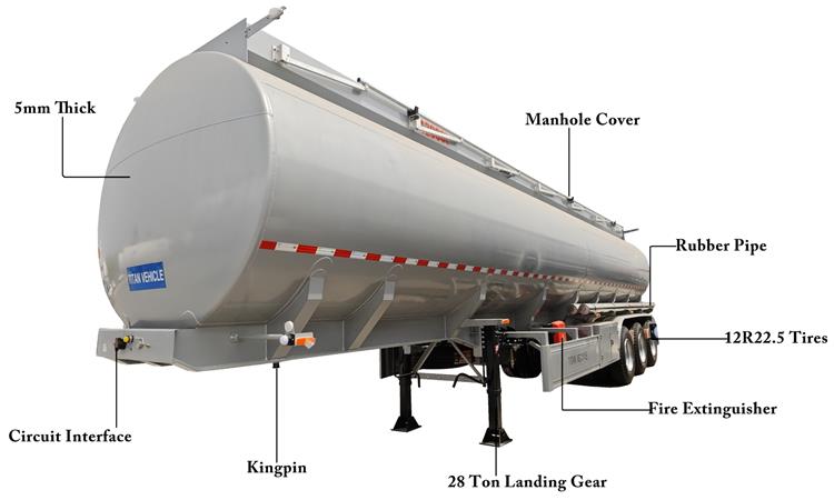 42000 Liters Fuel Tanker Trailer for Sale In Mali