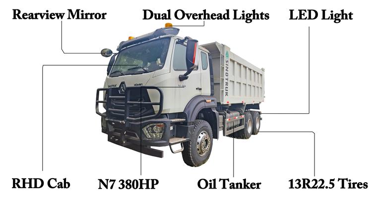 Howo N7 380 HP Dump Truck for Sale In Sierra Leone
